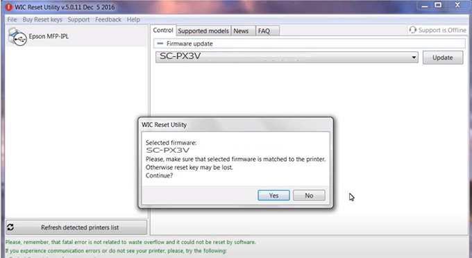 Key Firmware Epson SC-PX3V Step 7